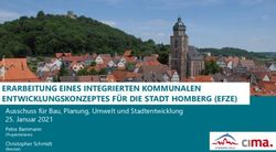 ERARBEITUNG EINES INTEGRIERTEN KOMMUNALEN ENTWICKLUNGSKONZEPTES FÜR DIE STADT HOMBERG (EFZE) - Ausschuss für Bau, Planung, Umwelt und ...