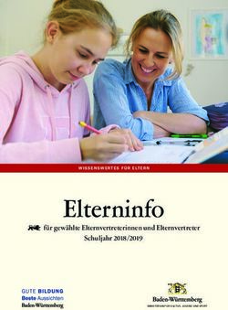 Elterninfo für gewählte Elternvertreterinnen und Elternvertreter Schuljahr 2018/2019