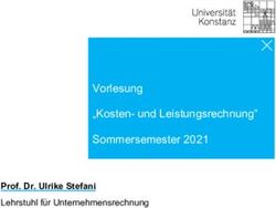 Vorlesung Kosten Und Leistungsrechnung Sommersemester 2021 Prof