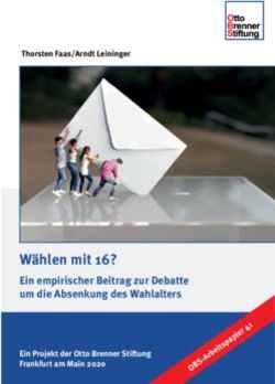 Wählen mit 16? Ein empirischer Beitrag zur Debatte um die Absenkung des Wahlalters - Freie Universität Berlin