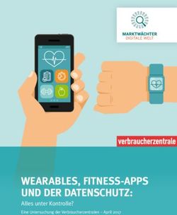 WEARABLES, FITNESS-APPS UND DER DATENSCHUTZ: Alles unter Kontrolle? Eine Untersuchung der Verbraucherzentralen - April 2017 - Die Marktwächter