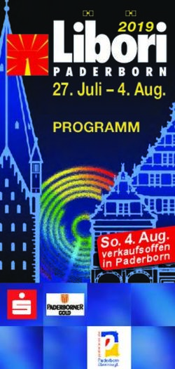 Juli - 4. Aug. PROGRAMM 2019 - Stadt Paderborn