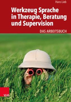 Werkzeug Sprache in Therapie, Beratung und Supervision - DAS ARBEITSBUCH Hans Lieb