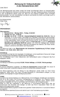 Betreuung f&uuml;r Volksschulkinder in den Semesterferien 2021