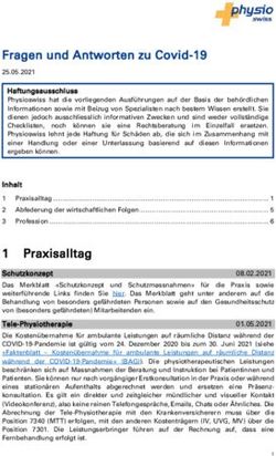 Fragen und Antworten zu Covid-19 25.05.2021 - Physioswiss
