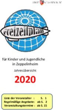 2020 f&uuml;r Kinder und Jugendliche in Zeppelinheim Jahres&uuml;bersicht - ListederVeranstalter : S. 1 Regelm&auml;&szlig;ige Angebote: ab S. 2 Veranstaltungstermine ...
