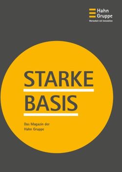STARKE BASIS Das Magazin der Hahn Gruppe