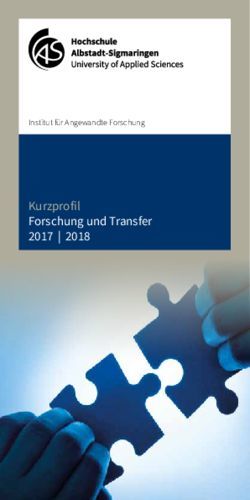 Kurzprofil Forschung und Transfer 2017 | 2018 - Institut f&uuml;r Angewandte Forschung - Hochschule Albstadt ...