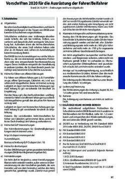 Vorschriften 2020 für die Ausrüstung der Fahrer/Beifahrer