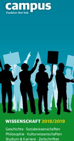 WISSENSCHAFT 2018/2019 - Geschichte Sozialwissenschaften Philosophie Kulturwissenschaften Studium & Karriere Zeitschriften - Campus Verlag