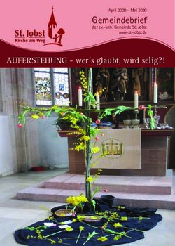 Gemeindebrief AUFERSTEHUNG - wer s glaubt, wird selig?! - April 2020 - Mai 2020 der ev.-luth. Gemeinde St. Jobst www.st-jobst.de - Evang ...