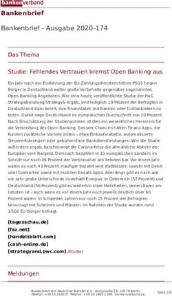 Bankenbrief Bankenbrief - Ausgabe 2020-174 - Das Thema Studie: Fehlendes Vertrauen bremst Open Banking aus - Bundesverband deutscher Banken