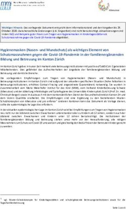 Hygienemasken (Nasen- und Mundschutz) als wichtiges Element von Schutzmassnahmen gegen die Covid-19-Pandemie in der familienergänzenden Bildung ...