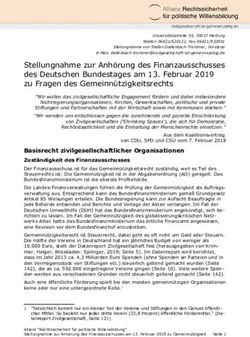 Stellungnahme zur Anhörung des Finanzausschusses des Deutschen Bundestages am 13. Februar 2019 zu Fragen des Gemeinnützigkeitsrechts - Deutscher ...