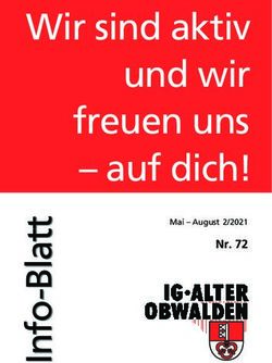 Wir sind aktiv und wir freuen uns - auf dich! - Nr. 72 Mai - August 2/2021 - IG Alter Obwalden