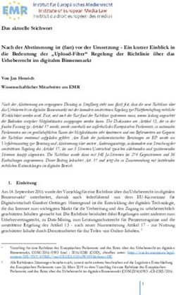 Das aktuelle Stichwort Nach der Abstimmung ist (fast) vor der Umsetzung - Ein kurzer Einblick in die Bedeutung der "Upload-Filter" Regelung der ...