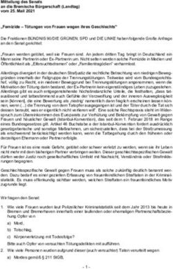 Mitteilung des Senats an die Bremische Bürgerschaft (Landtag) vom 25. Mail 2021 "Femizide - Tötungen von Frauen wegen ihres Geschlechts" - Rathaus ...