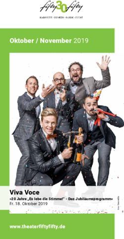 Oktober / November 2019 - Viva Voce "20 Jahre "Es lebe die Stimme!" - Das Jubil&auml;umsprogramm" Fr. 18. Oktober 2019 - Theater Fifty-Fifty