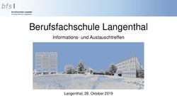 Berufsfachschule Langenthal - Informations- und Austauschtreffen - Langenthal, 28. Oktober 2019