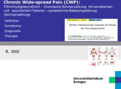 Chronic Wide-spread Pain (CWP): Fibromyalgiesyndrom - Chronische Schmerzst&ouml;rung mit somatischen und psychischen Faktoren - somatoforme ...
