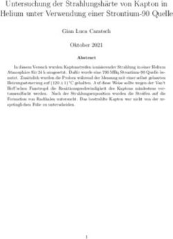 Untersuchung der Strahlungsh arte von Kapton in Helium unter Verwendung einer Strontium-90 Quelle