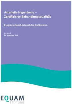 Arterielle Hypertonie Zertifizierte Behandlungsqualität - Programmbeschrieb mit den Indikatoren Version 6 23. November 2018 - EQUAM
