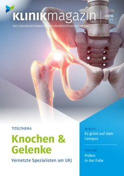 Knochen & Gelenke Vernetzte Spezialisten am UKJ - TITELTHEMA - Universit&auml;tsklinikum Jena