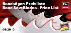 Bandsägen-Preisliste Band Saw Blades - Price List