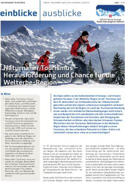 Naturnaher Tourismus - Herausforderung und Chance f&uuml;r die Welterbe-Region - Jungfrau-Aletsch