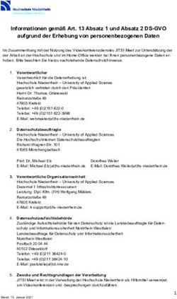 Informationen gem&auml;&szlig; Art. 13 Absatz 1 und Absatz 2 DS-GVO aufgrund der Erhebung von personenbezogenen Daten - Hochschule Niederrhein