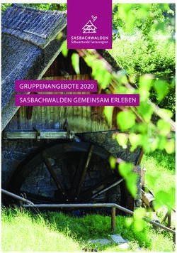 GRUPPENANGEBOTE 2020 SASBACHWALDEN GEMEINSAM ERLEBEN