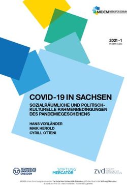 COVID-19 IN SACHSEN SOZIALRÄUMLICHE UND POLITISCH-KULTURELLE RAHMENBEDINGUNGEN DES PANDEMIEGESCHEHENS HANS VORLÄNDER MAIK HEROLD CYRILL OTTENI ...