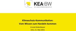 Klimaschutz-Kommunikation: Vom Wissen zum Handeln kommen - Ursula Rubenbauer Ulm, 21. Mai 2021