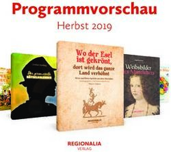 Programmvorschau Herbst 2019 - REGIONALIA - Regionalia Verlag