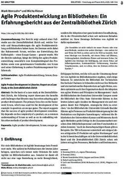 Agile Produktentwicklung an Bibliotheken: Ein Erfahrungsbericht aus der Zentralbibliothek Z&uuml;rich - De ...