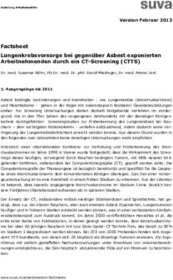 Factsheet Lungenkrebsvorsorge bei gegen&uuml;ber Asbest exponierten Arbeitnehmenden durch ein CT-Screening (CTTS) - Lungenkrebsvorsorge bei ...