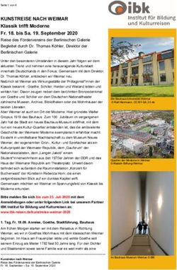 KUNSTREISE NACH WEIMAR - Klassik trifft Moderne Fr. 18. bis Sa. 19. September 2020