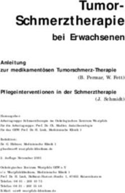 Tumor-Schmerztherapie - bei Erwachsenen