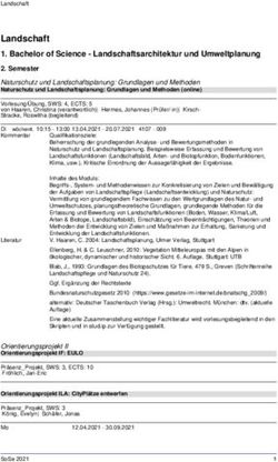 Landschaft 1. Bachelor of Science - Landschaftsarchitektur und Umweltplanung - Leibniz Universit&auml;t Hannover