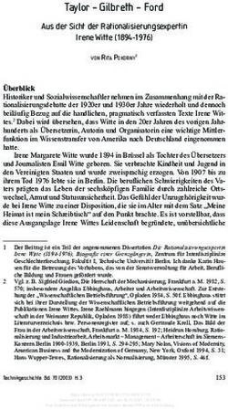 Taylor - Gilbreth - Ford - Aus der Sicht der Rationalisierungsexpertin Irene Witte (1894-1976) - Nomos eLibrary