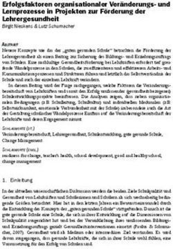 Erfolgsfaktoren organisationaler Veränderungs- und Lernprozesse in Projekten zur Förderung der Lehrergesundheit