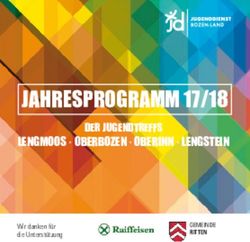 JAHRESPROGRAMM 17/18 LENGMOOS OBERBOZEN OBERINN LENGSTEIN - DER JUGENDTREFFS - Jugenddienst Bozen Land