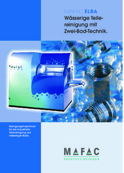 MAFAC ELBA Wässerige Teile-reinigung mit Zwei-Bad-Technik - Reinigungsmaschinen für die industrielle Teilereinigung auf wässeriger Basis.
