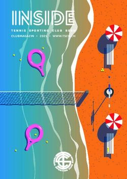Inside Tennis sporTing Club bern - Clubmagazin 2021 www.tsCb.Ch