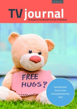 TVJOURNAL - GEMEINSAM DURCH EINE HERAUSFORDERNDE ZEIT - DAS MAGAZIN DER TINA VOß GMBH FÜR KUNDEN UND MITARBEITER - TINA VOß GMBH