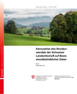 Kennzahlen des Struktur-wandels der Schweizer Landwirtschaft auf Basis einzelbetrieblicher Daten - Agroscope Science | Nr. 88 / 2020 - Autor ...