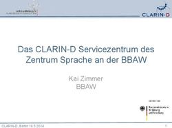 Das CLARIN-D Servicezentrum des Zentrum Sprache an der BBAW - BBAW Kai Zimmer CLARIN-D, Berlin 16.5.2014