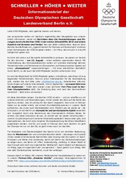SCHNELLER H&Ouml;HER WEITER - Informationsbrief der Deutschen Olympischen Gesellschaft Landesverband Berlin e.V - Berliner DOG