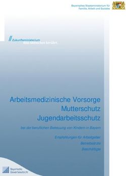Arbeitsmedizinische Vorsorge Mutterschutz Jugendarbeitsschutz - bei der beruflichen Betreuung von Kindern in Bayern Empfehlungen für Arbeitgeber ...