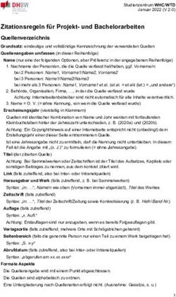 Zitationsregeln f&uuml;r Projekt- und Bachelorarbeiten - Quellenverzeichnis Grundsatz: eindeutige und vollst&auml;ndige Kennzeichnung der verwendeten Quellen